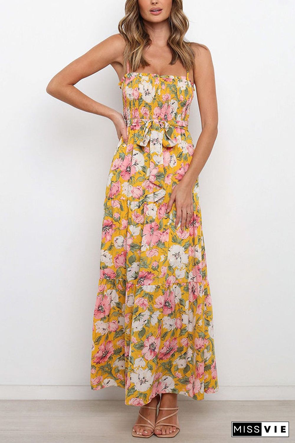 Love In The Air Tiered Floral Maxi Dress