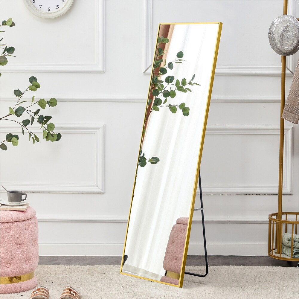 Aluminium alloy Metal Frame Wall Mounted Full Body Mirror Golden 63\