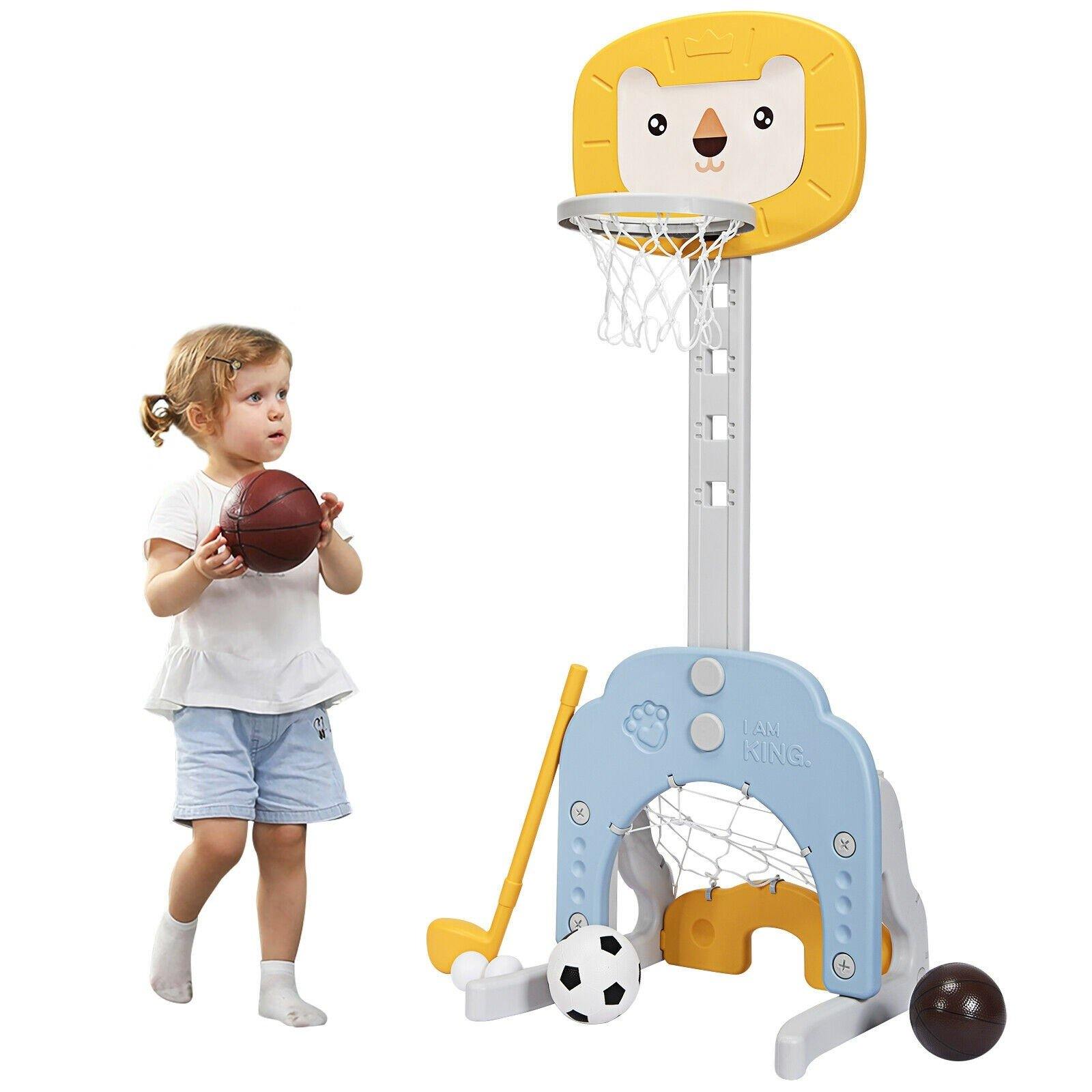 Costzon Kids Basketball Hoop, Toddler Sports Activity Center w/ 5 Adjustable Height Levels