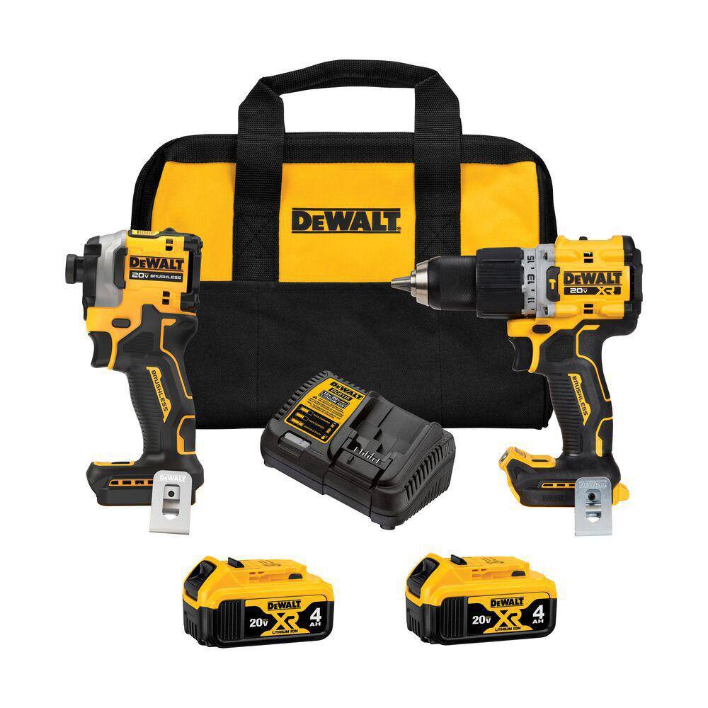 DEWALT DCK2050M2 20V MAX XR Hammer Drill and ATOMIC Impact Driver 2 Tool Combo Kit with (2) 4.0Ah Batteries， Charger， and Bag