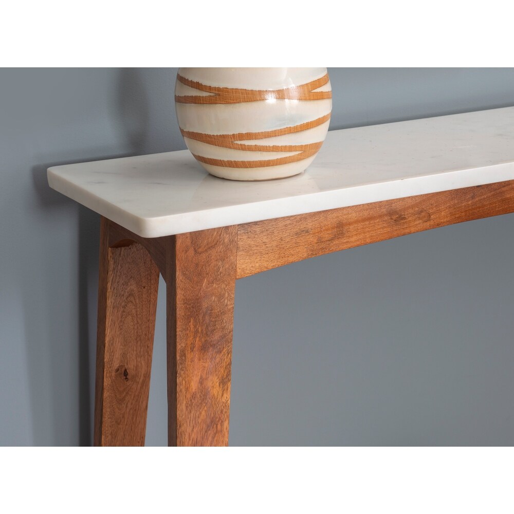 Perley Marble and Wood Console Table