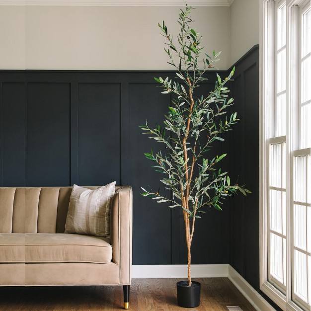 Artifical Olive Tree In Black Pot， Indoor Artificial Plant For Home Decor