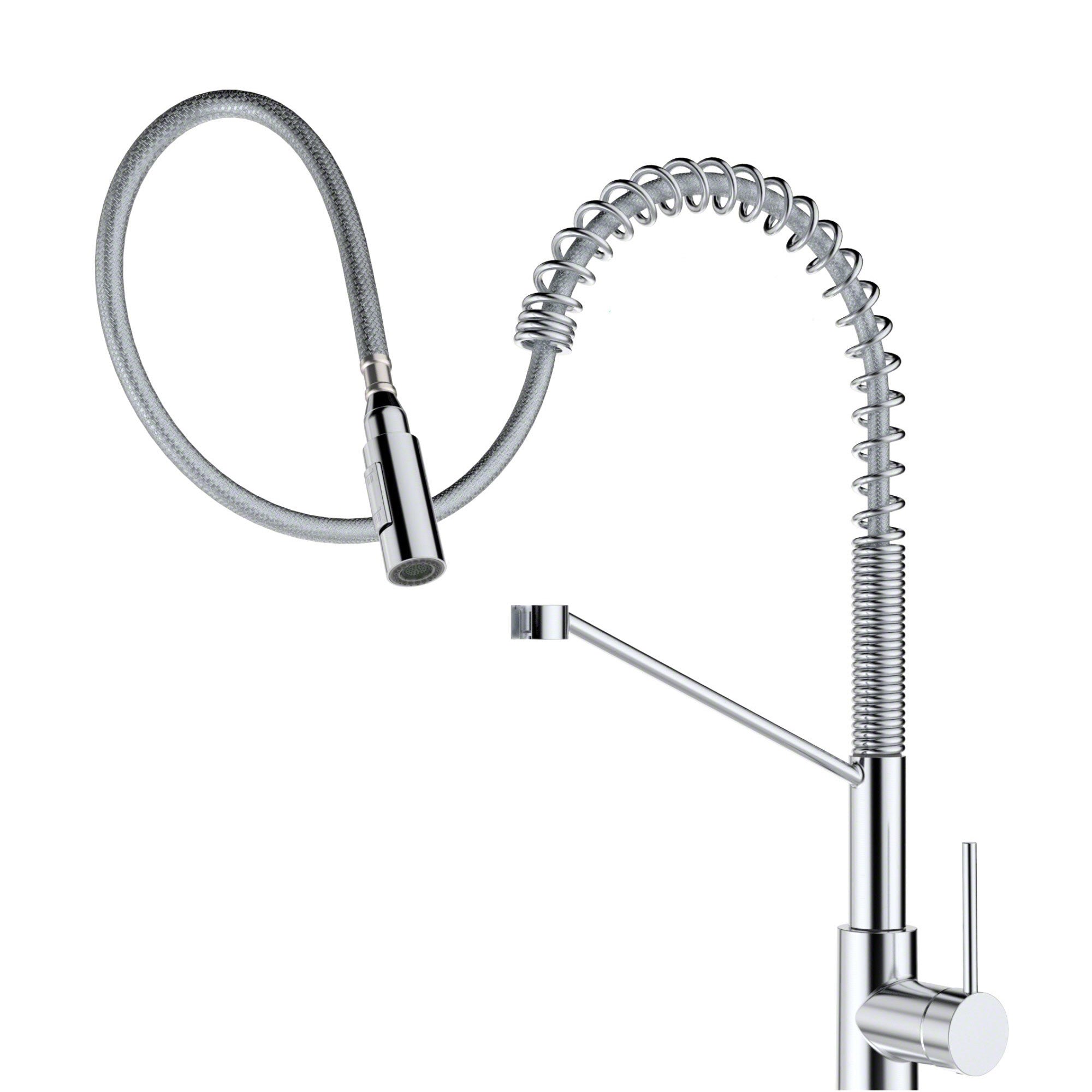 Kraus Oletto Contemporary Single Handle Pull Down Kitchen Sink Faucet， Chrome