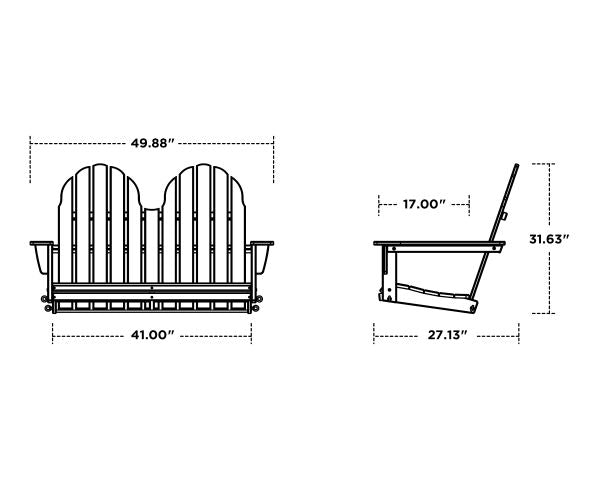 Polywood Vineyard Adirondack 48 Swing ADSW600