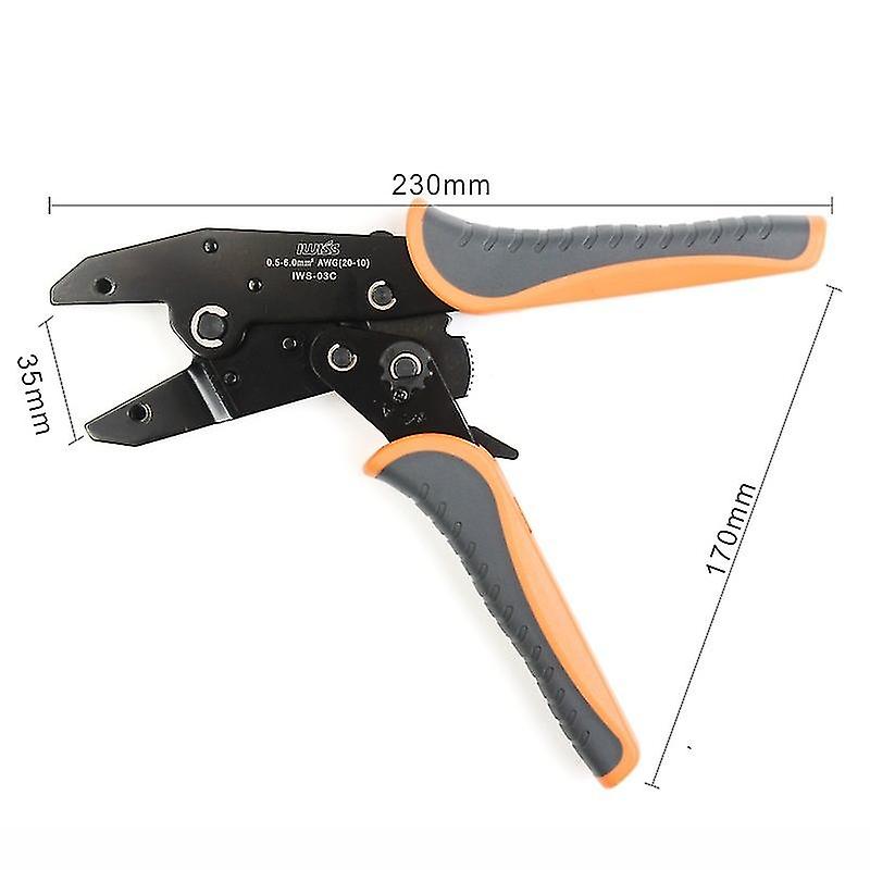 30j Crim Pliers For Shrink Connectors， 0.5-6mm2 Ratchet Lug Crim Pliers， Crim Tool For Insulated Lugs