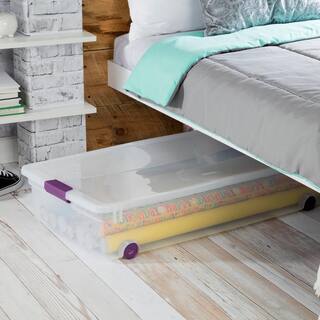 Sterilite 60 qt. ClearView Latch Lid Wheeled Underbed Storage Box (8-Pack) 8 x 17611704