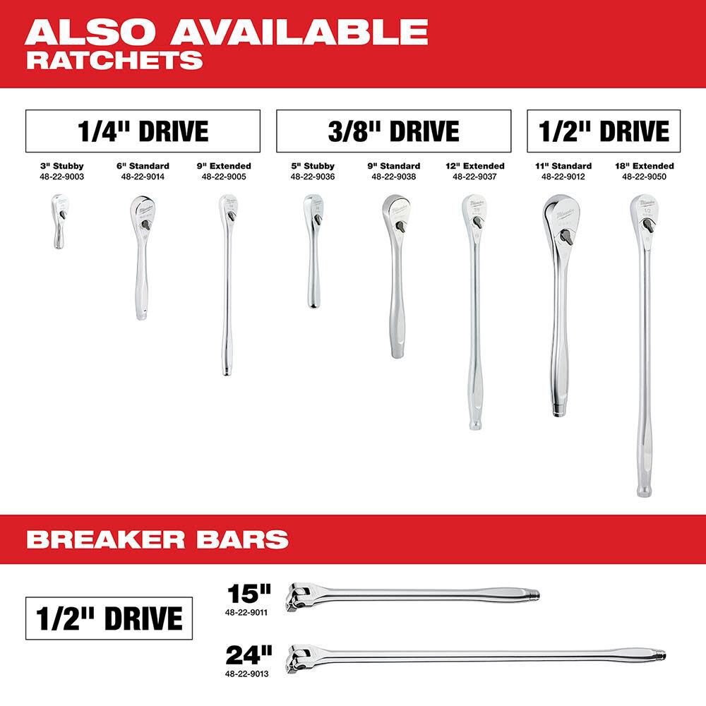 Milwaukee 3/8 in. Drive 56 pc. Ratchet & Socket Set - SAE & Metric 48-22-9008 from Milwaukee