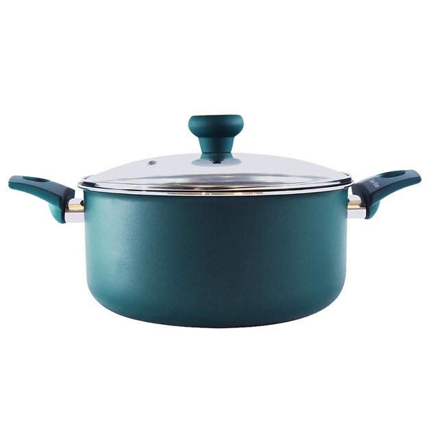 Taste Of Home 5 qt Non stick Aluminum Dutch Oven With Lid Sea Green