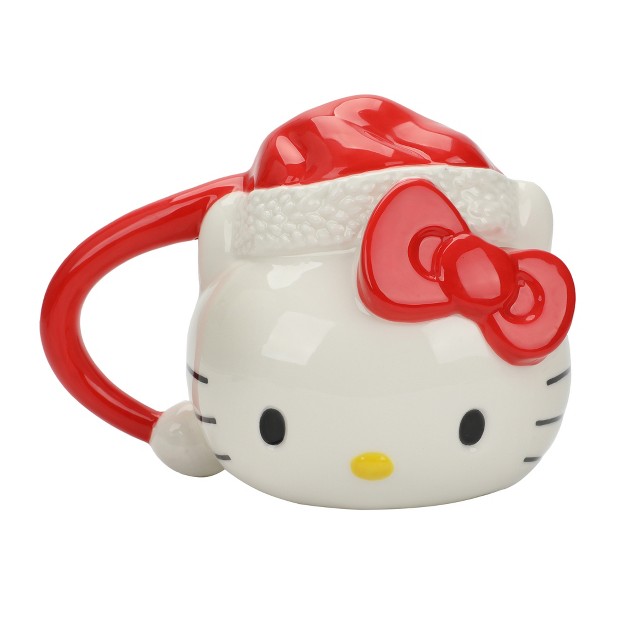 Hello Kitty Santa Hat 16 Oz Ceramic Sculpted Character Mug