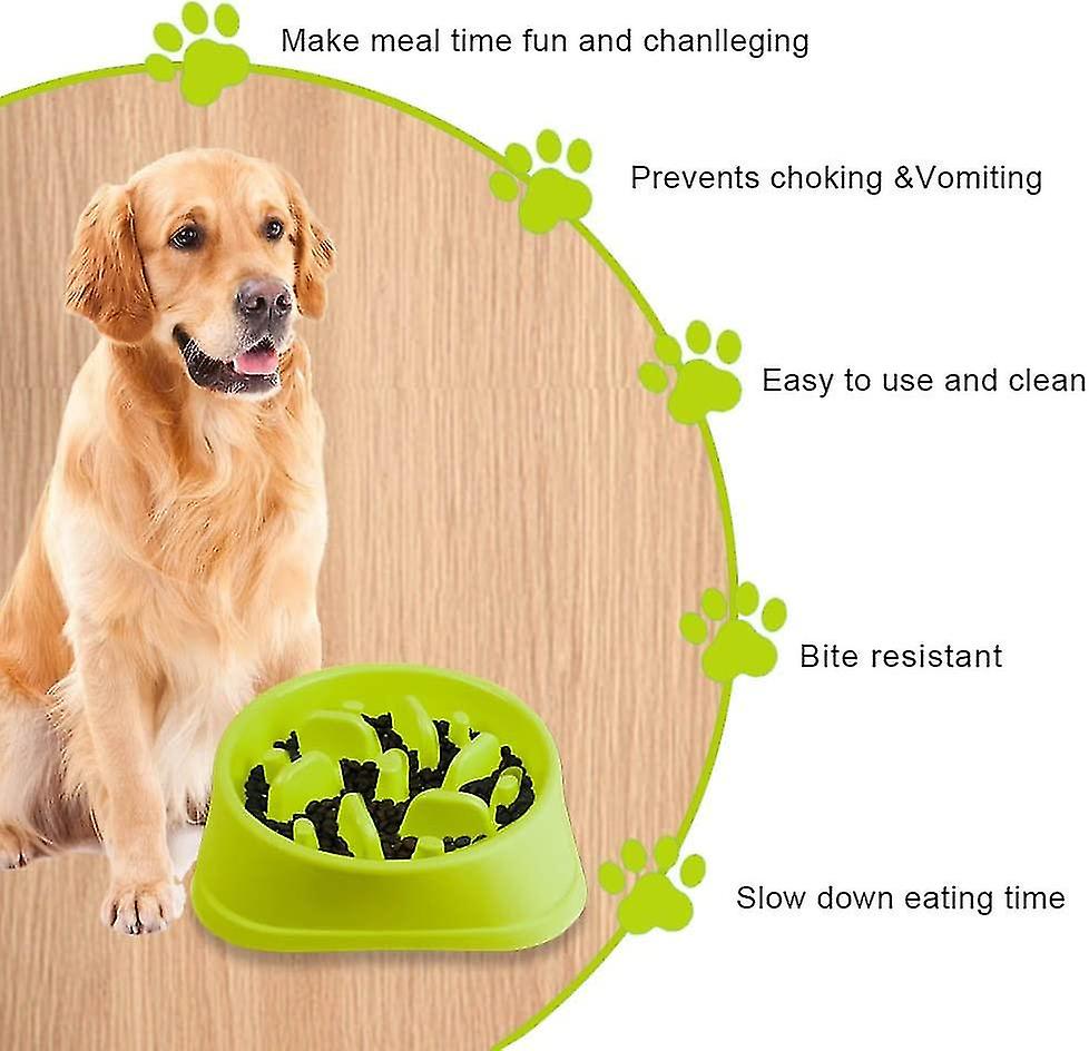 Slow Dog Bowl， Intere Interactive Dog Bowl， Durable And Eco-friendly Bamboo Fiber Bowl