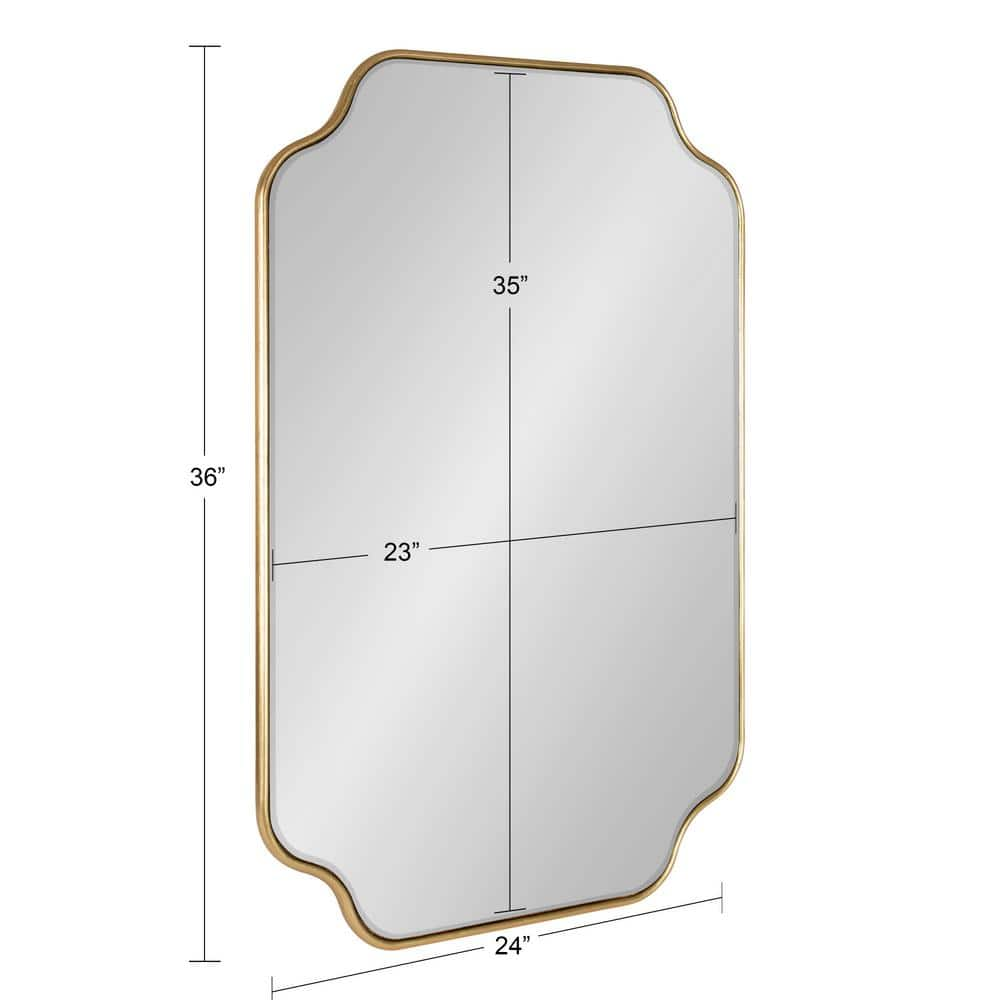 Kate and Laurel Plumley 36 in. H x 24 in. W Glam Irregular Framed Scalloped Gold Wall Mirror 220519