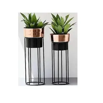 Huge Metal Planter Set of Two Custom Made Metal Planter Pots Garden Supplies For Living Room Use Home Decoration