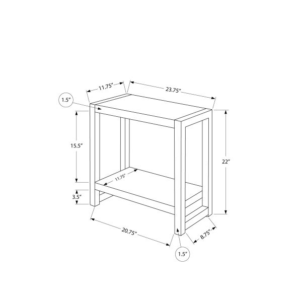 Accent Table， Side， End， Narrow， Small， 2 Tier， Living Room， Bedroom， Black Laminate， Black Metal， Contemporary， Modern