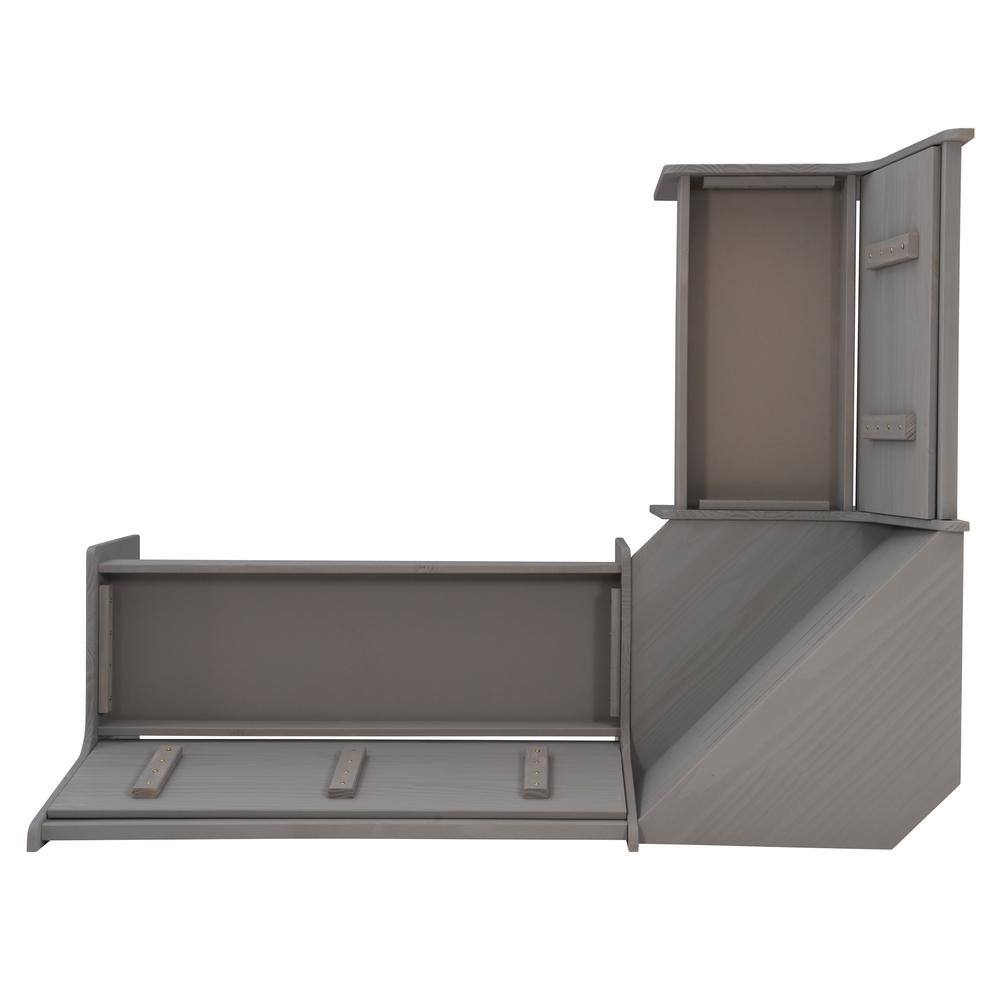 Linon Home Decor Jennings 3-Piece Rectangular Wood Top Grey Corner Nook Set THD03150