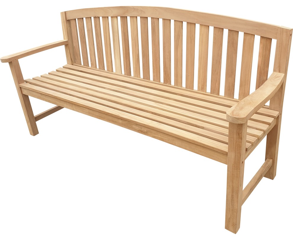 Seven Seas Teak San Jose Outdoor Teak Wood Bench  6 Foot   Transitional   Outdoor Benches   by Chic Teak  Houzz