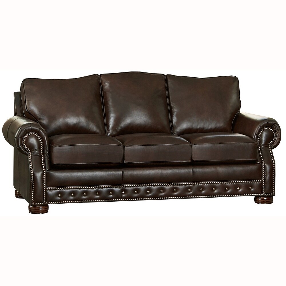 Made in USA Porto Top Grain Leather Sofa and Loveseat Set