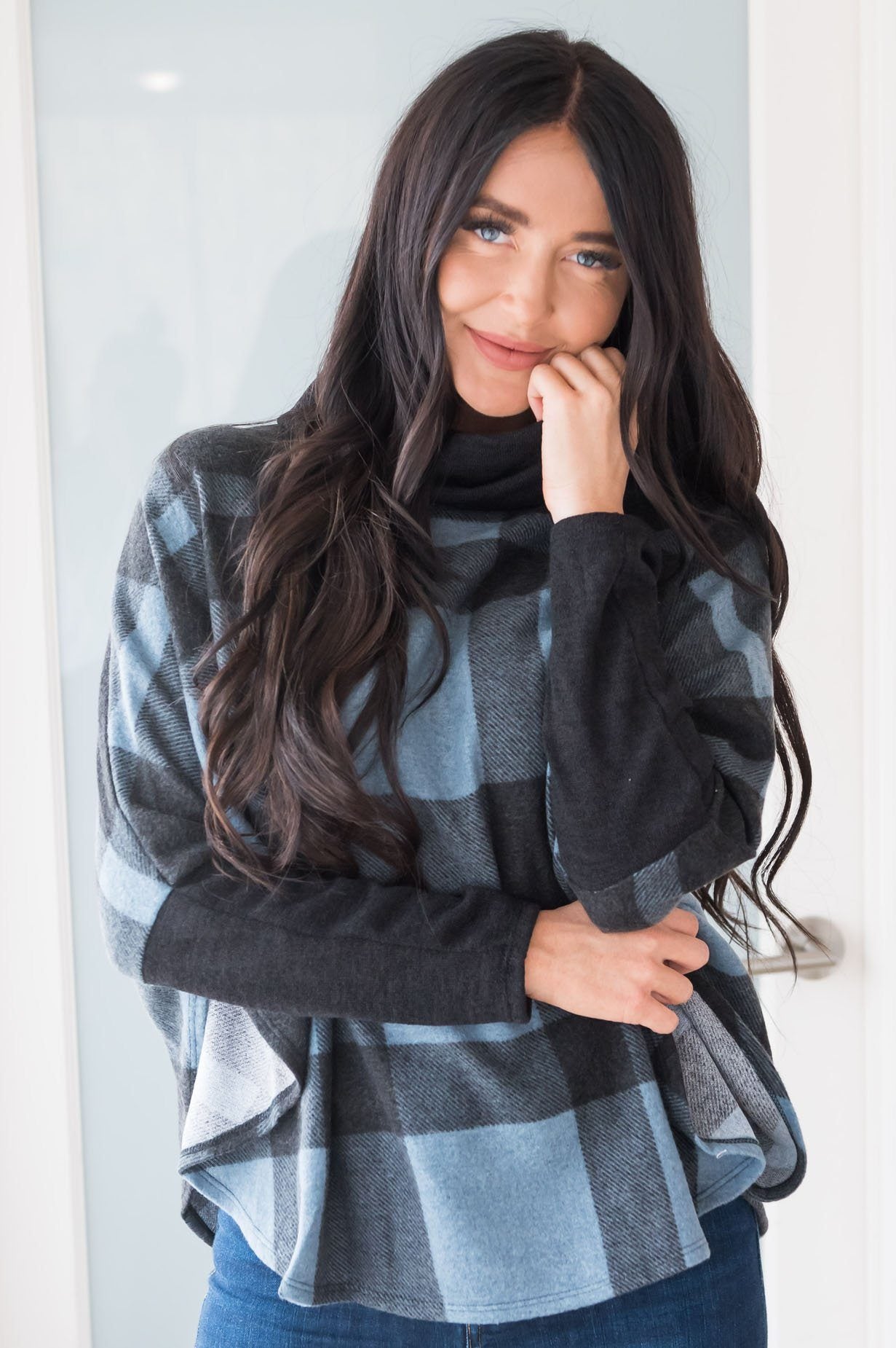 Cozy Up Modest Poncho Sweater