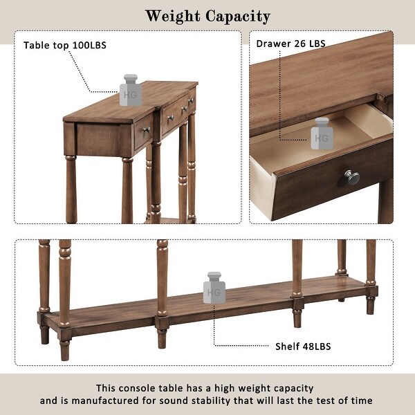 TiramisuBest Classic Entryway Table Solid Wood Console Table