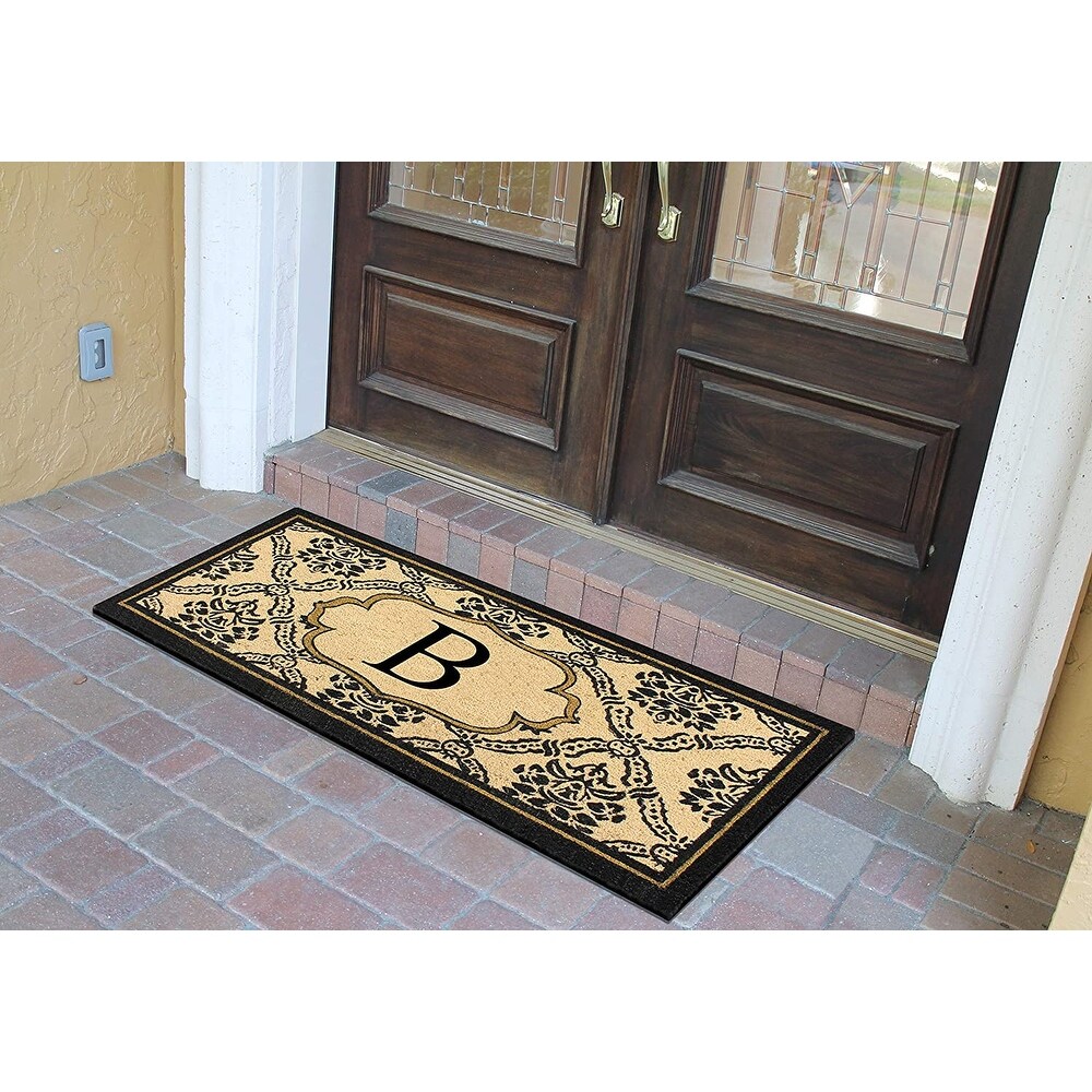 A1HC Uriel Bleached Coir Anti shred Monogrammed Doormat  30\
