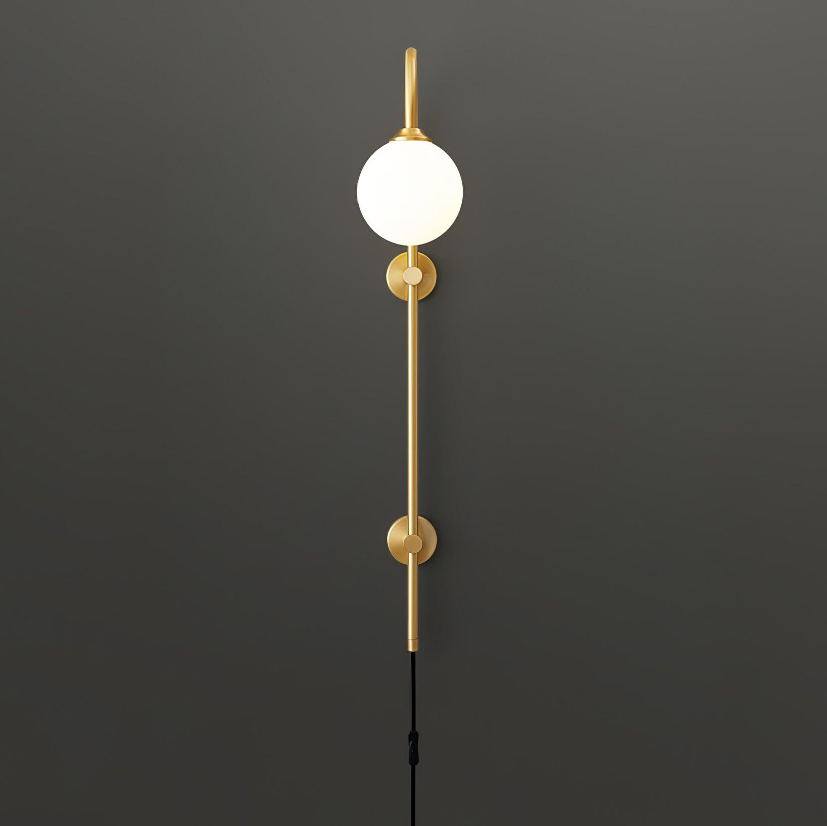 Globe Brass Plug-in Wall Sconce