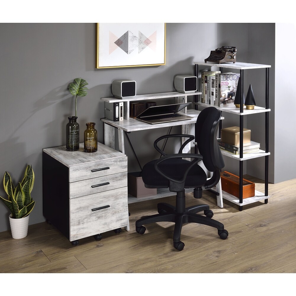 ACME Nypho Writing Desk in Antique White and Black