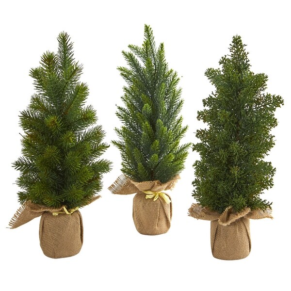 15 Mini Cypress and Pine Artificial Tree (Set of 3)