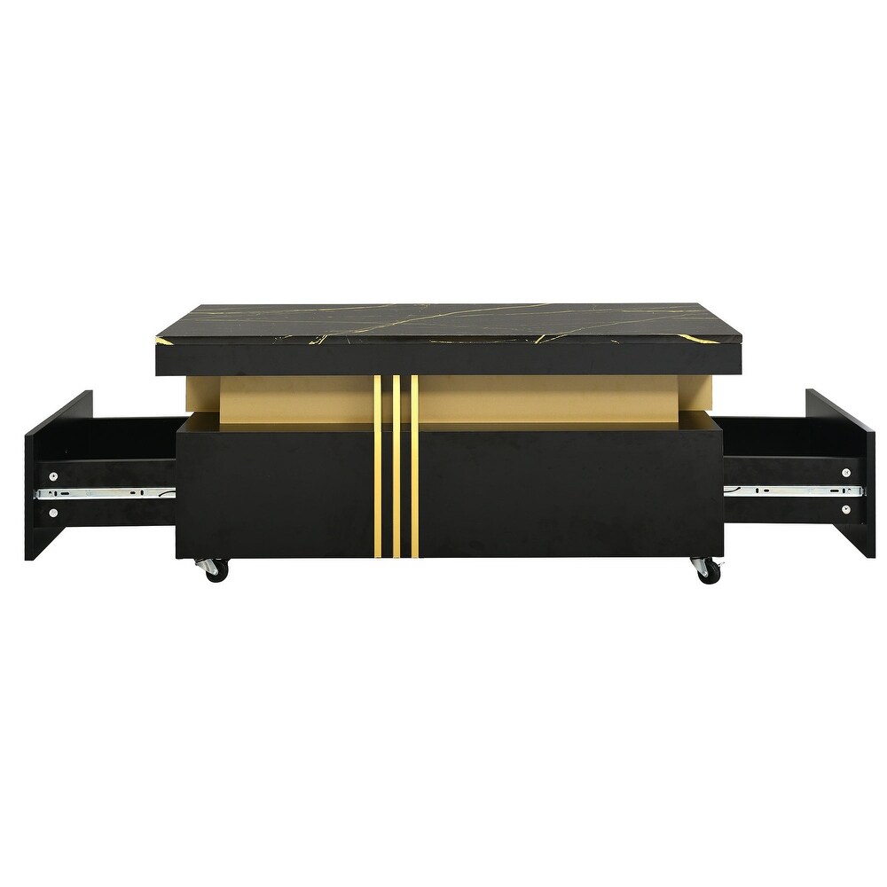 Contemporary Coffee Table with Faux Marble Top