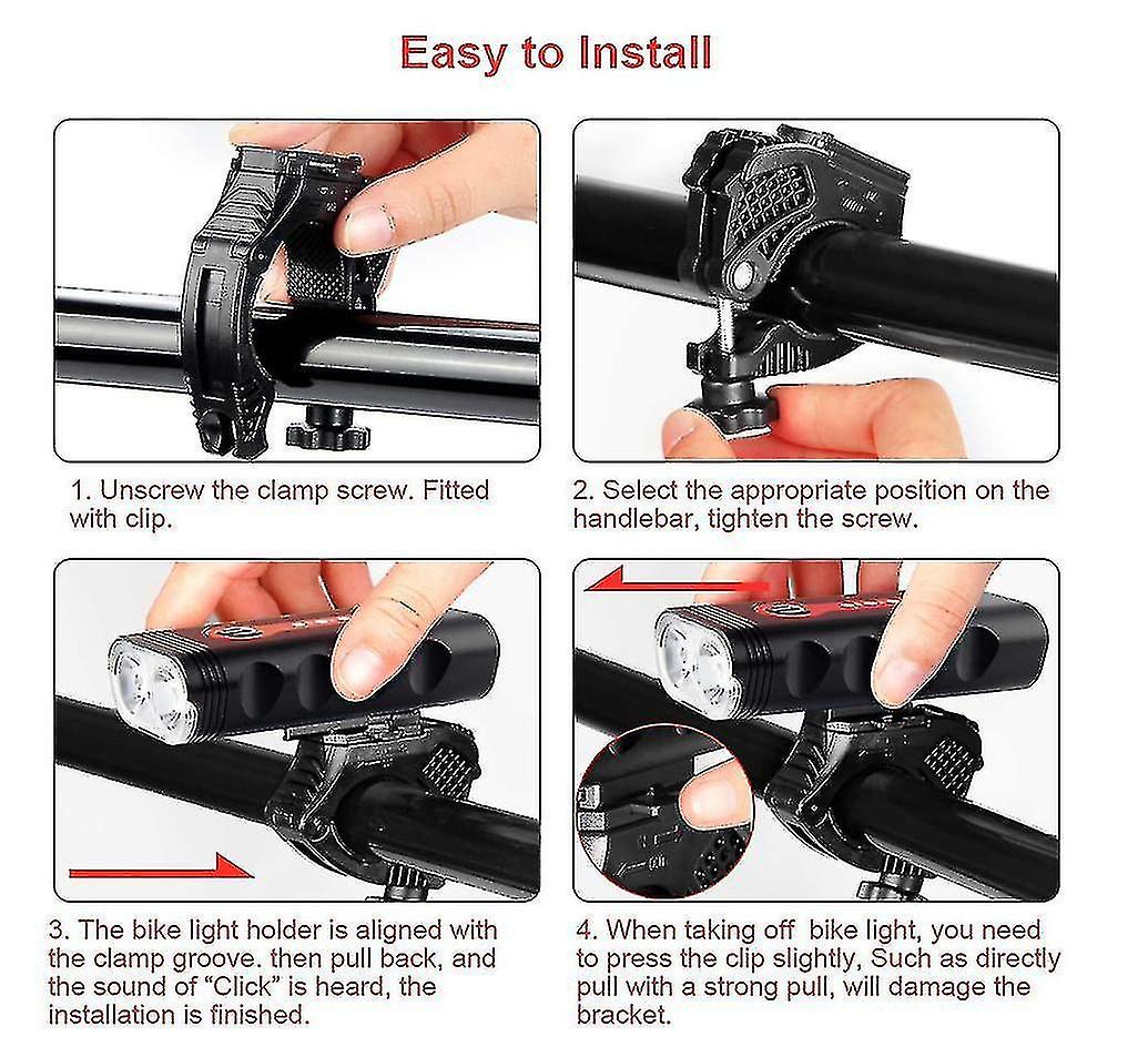 Bike Light， Usb Rechargeable Bicycle Lights Headlamp Front Lamp， 2400 Lumens， 4 Modes， Ip65 Waterpro