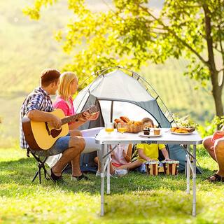 SUGIFT 26 in. H Rectangle Aluminum Folding Portable Outdoor Picnic Table SGFT88334