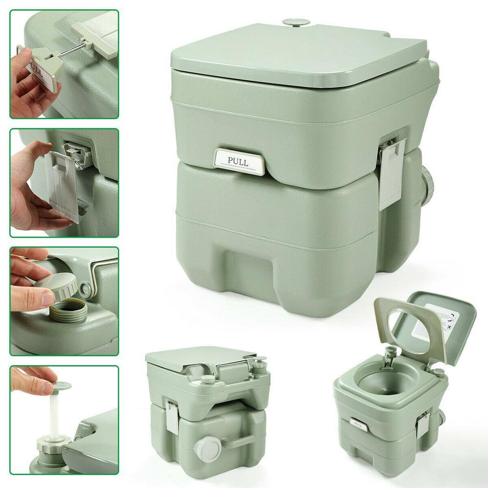 JAXPETY 5.3 Gal. Portable Toilet No Leakage Porta Potty Outdoor Toilet for Travel and Camping TY91W0251