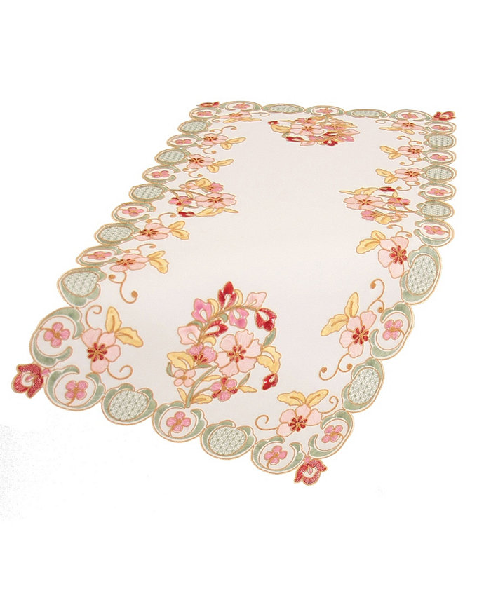 Manor Luxe Primrose Embroidered Cutwork Table Runner