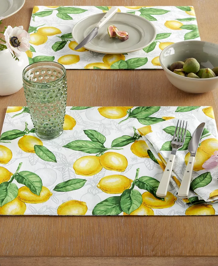 Martha Stewart Lots of Lemons Placemat 4-Pack Set 13 x 17.5