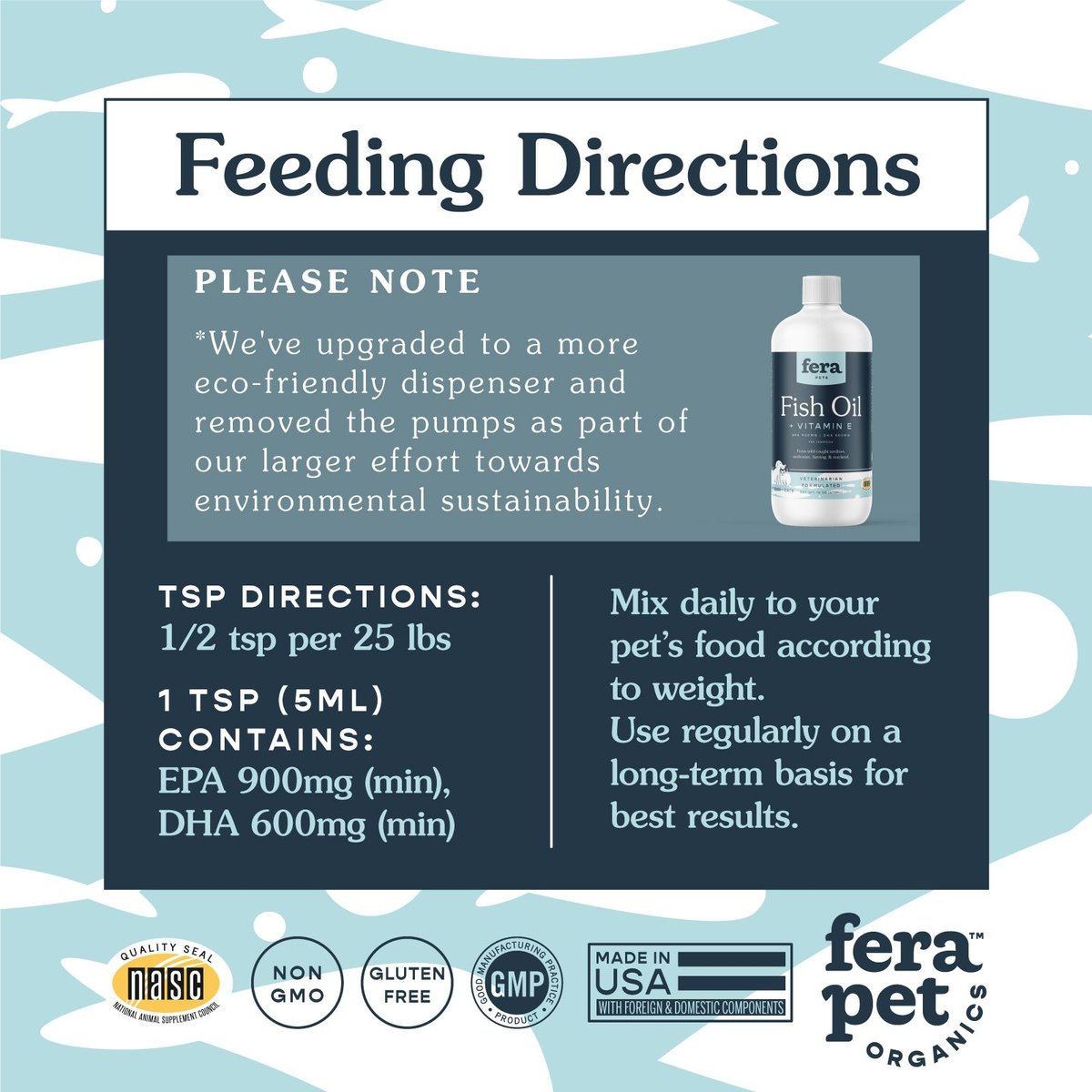 Fera Pet Organics Fish Oil + Vitamin E Dog Supplement