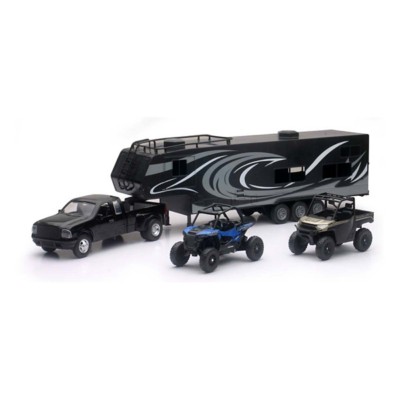 New Ray Pick Up Toy Hauler with Polaris Vehilces Set