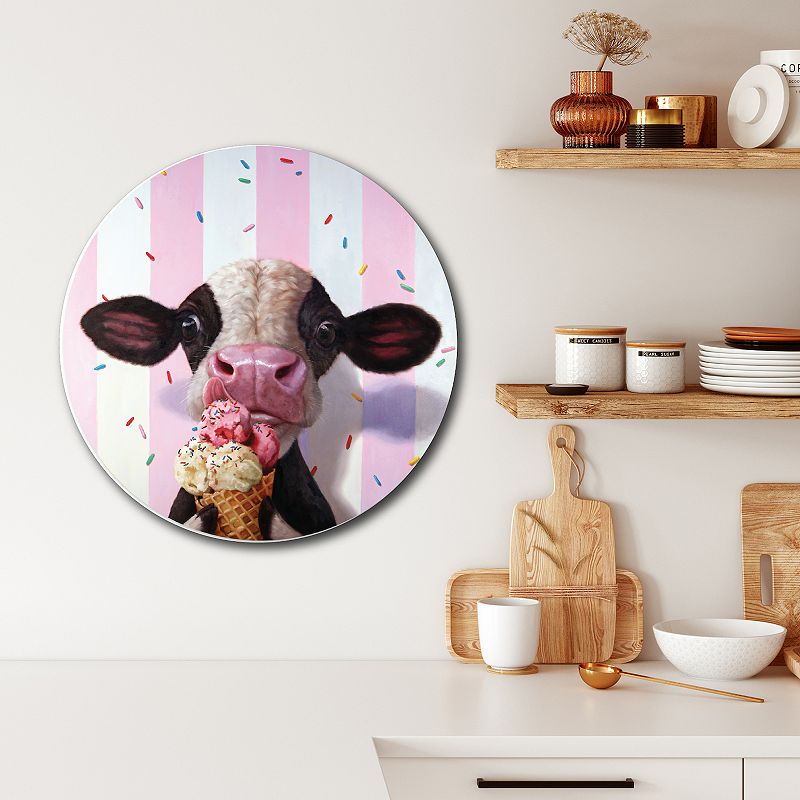 Courtside Market Moo Cream Circular Board Wall Art