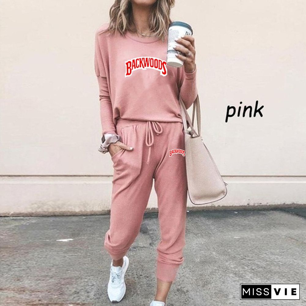 New Fashion Casual Two-Piece Suits Fashion Outfits Long Sleeve Sweatshirts Pullovers Pants Sportswear For Women