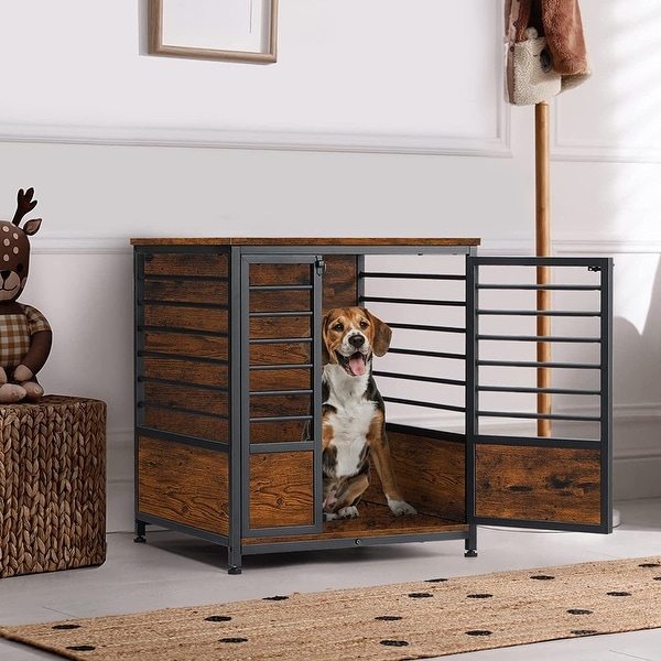 Dog Crate Furniture House Cage with Storage Indoor Living Room Bedroom Side End Table