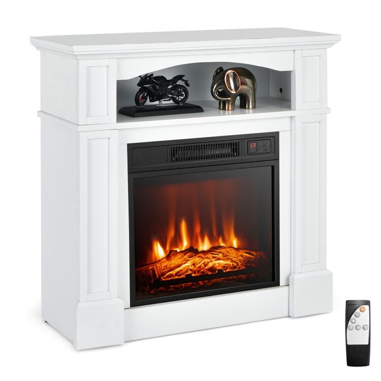 32 Inch 1400W Electric TV Stand Fireplace with Shelf   13\