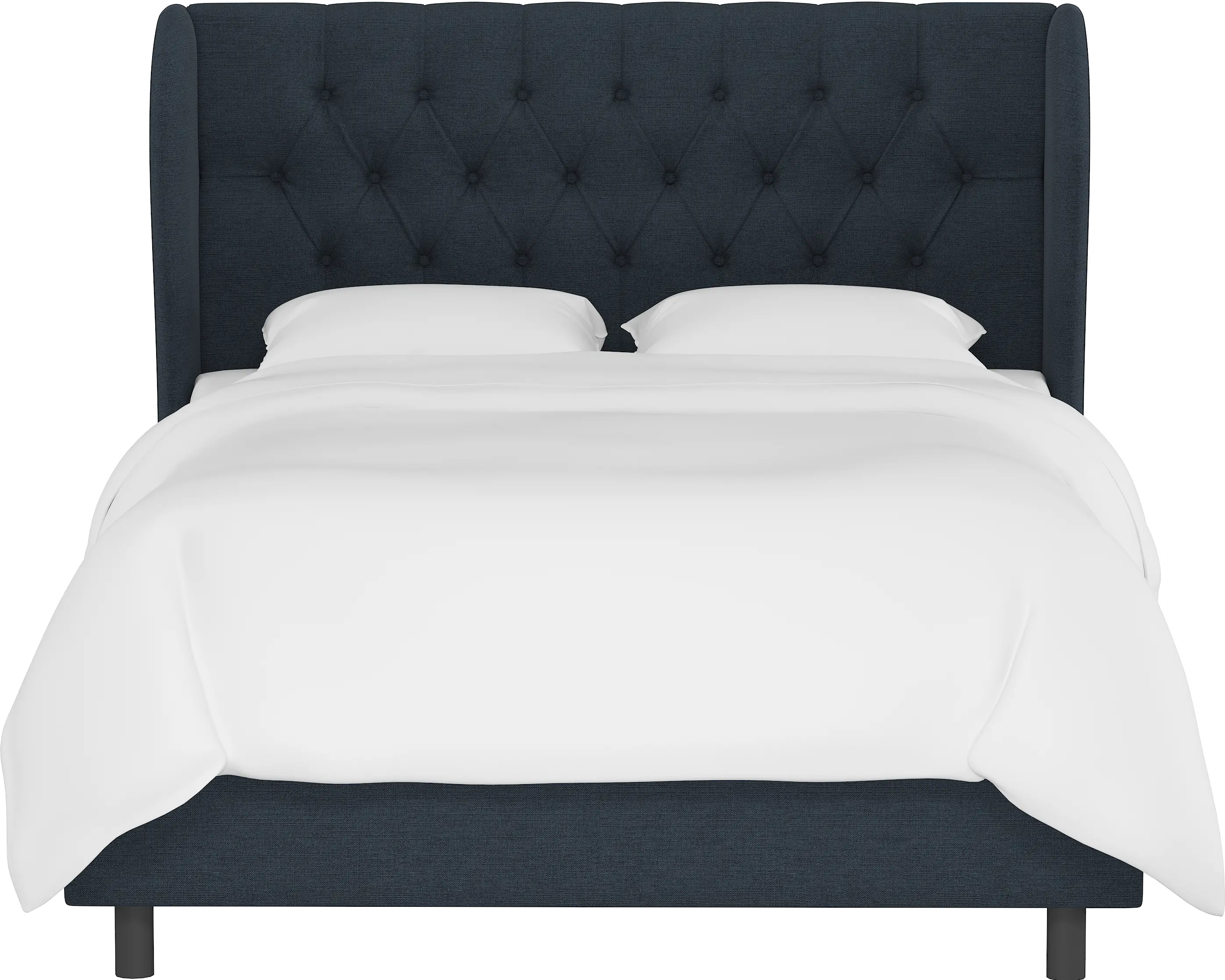 Izzy Navy Sloped Wingback Twin Bed - Skyline Furniture