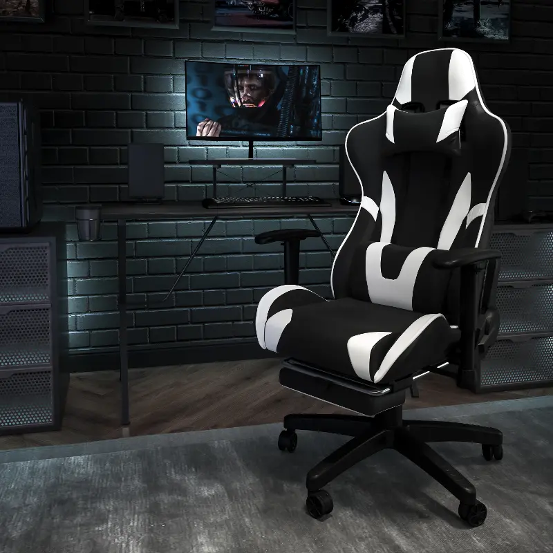 X30 White and Black Gaming Swivel Chair