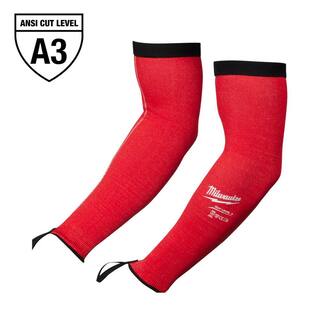 MW 18 in. Red 4-Way Stretch Cut 3 Resistant Protective Arm Sleeves 48-73-9031