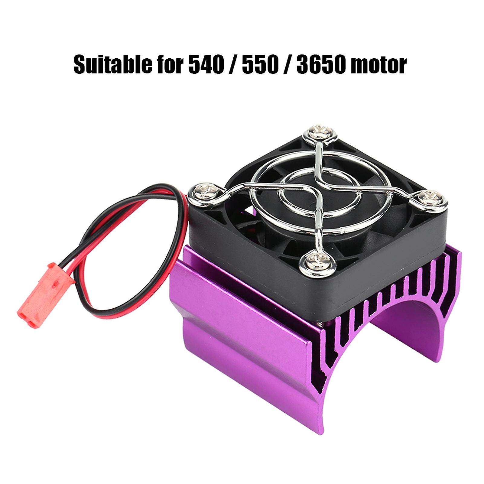 Heat Sink With Cooling Fan For 1/10 Scale Electric Rc Car 540 / 550 / 3650 Motor (purple)