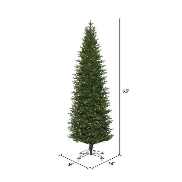 Vickerman 6.5' x 34 Eagle Fraser Fir Slim Artificial Christmas Tree，Warm White Duralit LED Lights