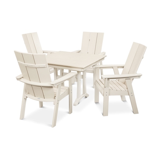 POLYWOOD Modern Adirondack 5Piece Farmhouse Dining Set