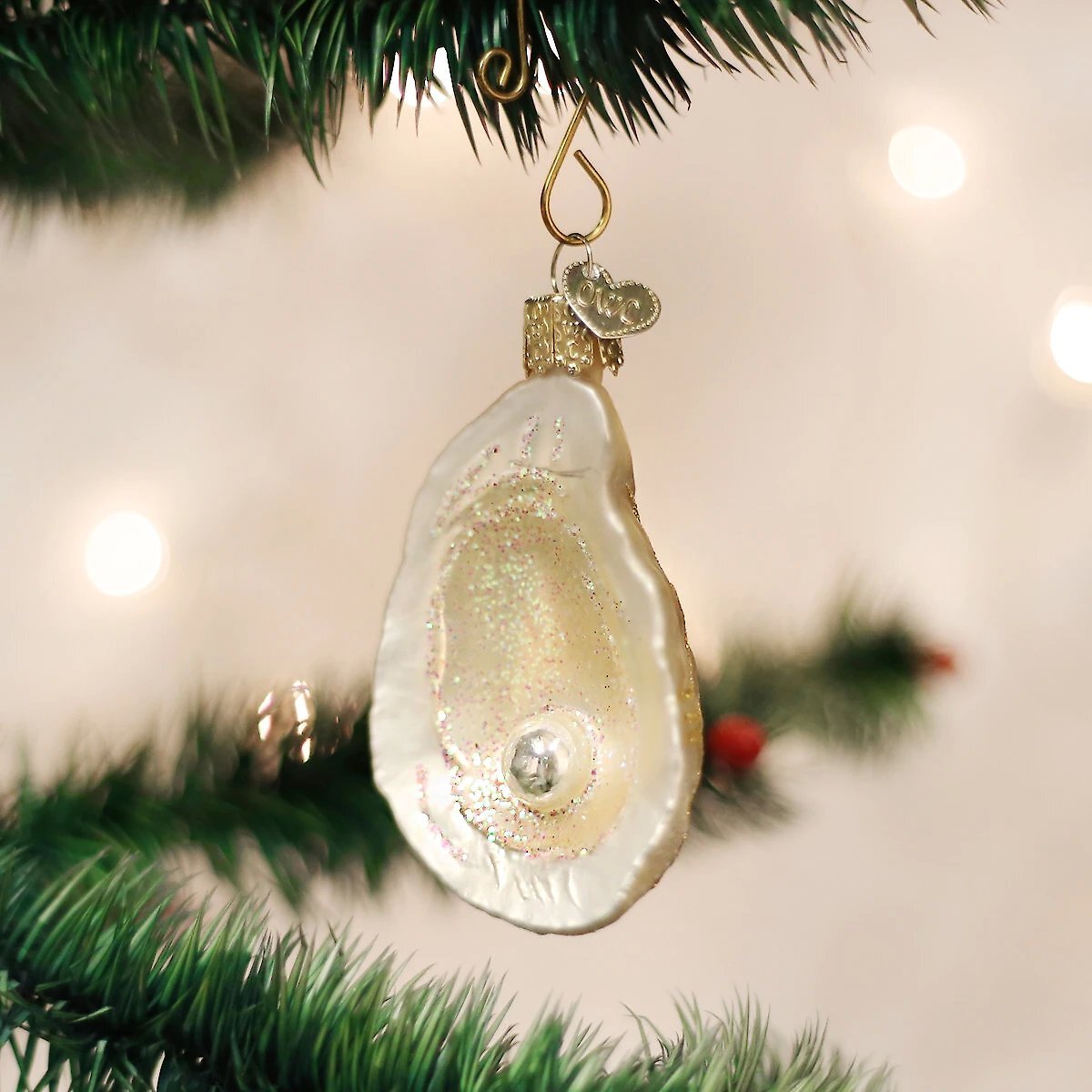 Old World Christmas Oyster with Pearl Glass Tree Ornament