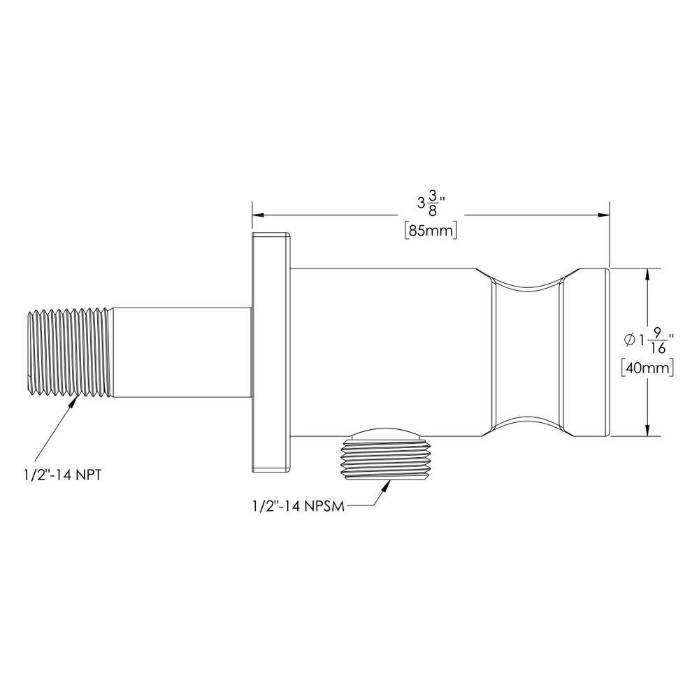 Speakman Vector Wall-Mount Supply Ell and Hand Shower Holder in Matte Black VS-159-MB