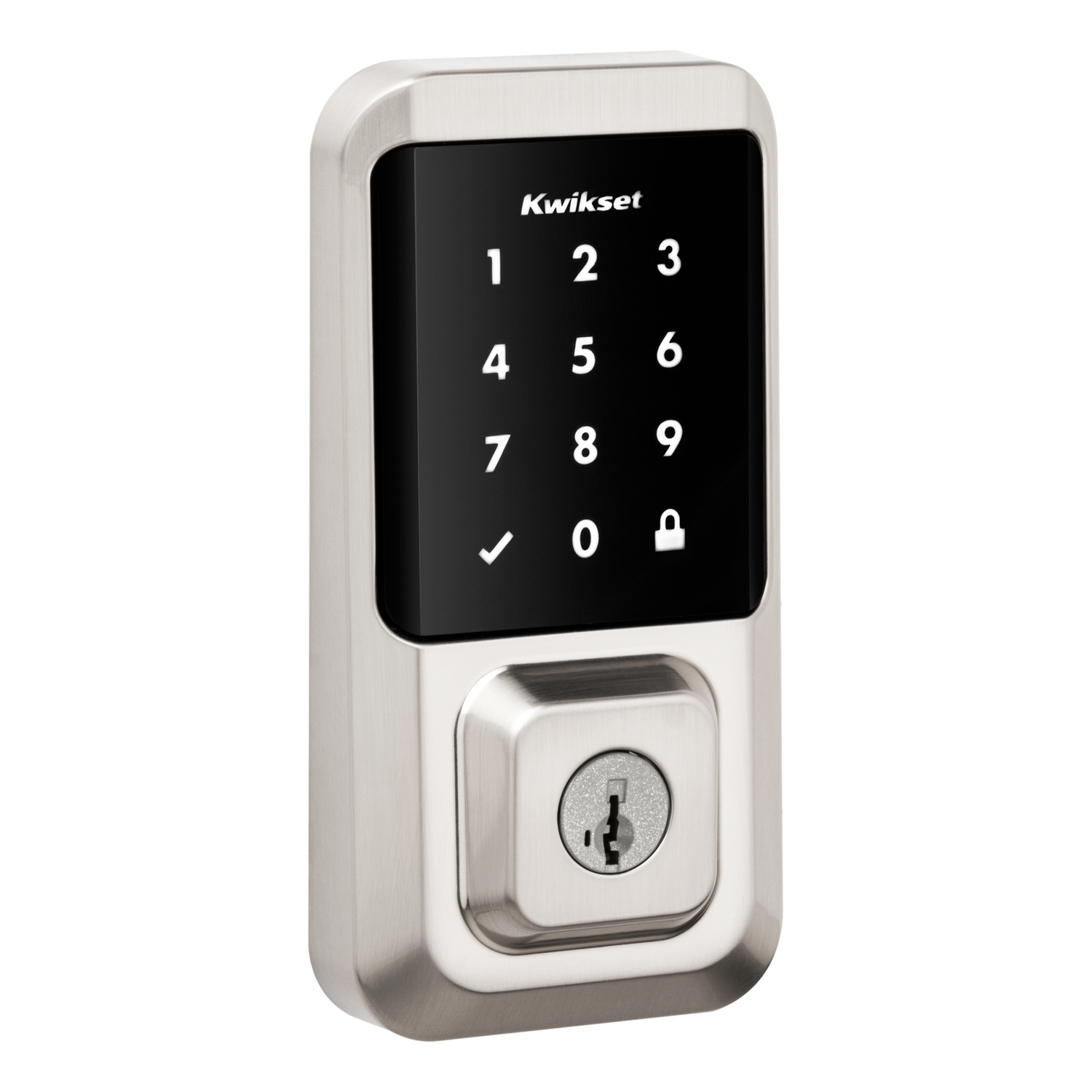 Kwikset SmartKey Halo Satin Nickel Metal Touchscreen Deadbolt