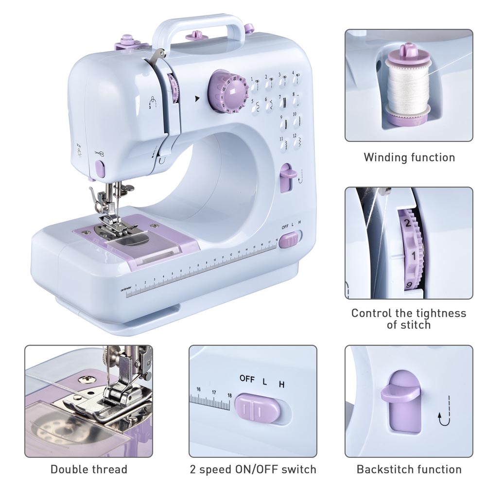 Yescom Portable Sewing Machine for Beginners Home 12 Stitches Pedal