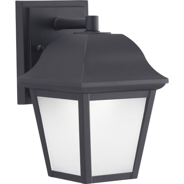 Progress Lighting Crawford 1 light Led Wall Lantern Black Frosted Glass Material Glass Finish Color Black