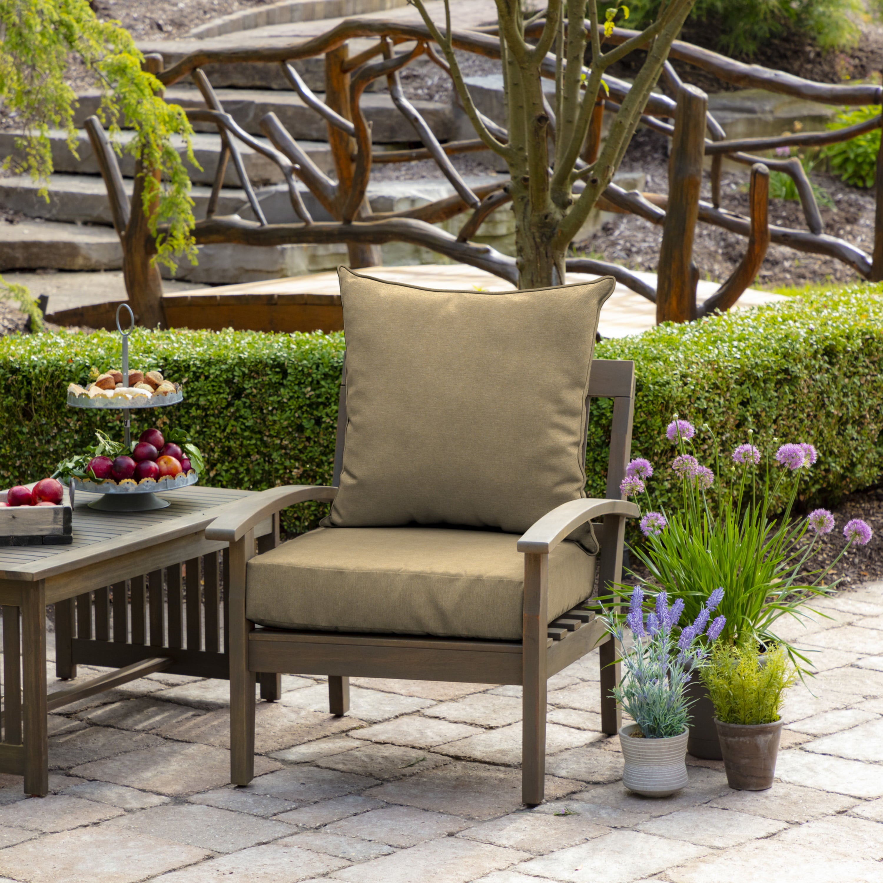 Arden Selections Performance Outdoor Deep Seating Cushion Set 24 x 24， Tan Hamilton